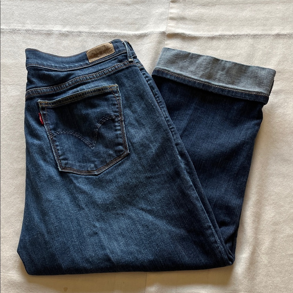 Levi's 515 Women’s Capri Jeans Cuffed Indigo Casual Stretch Size 8